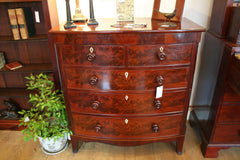 Regency Flame Mahogany Bow Fronted Chest of Drawers