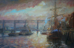 Tall Ship on the Tyne with Swing Bridge and High Level