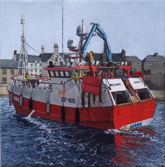 Trawler Reliant returning home to Banff, northeast Scotland