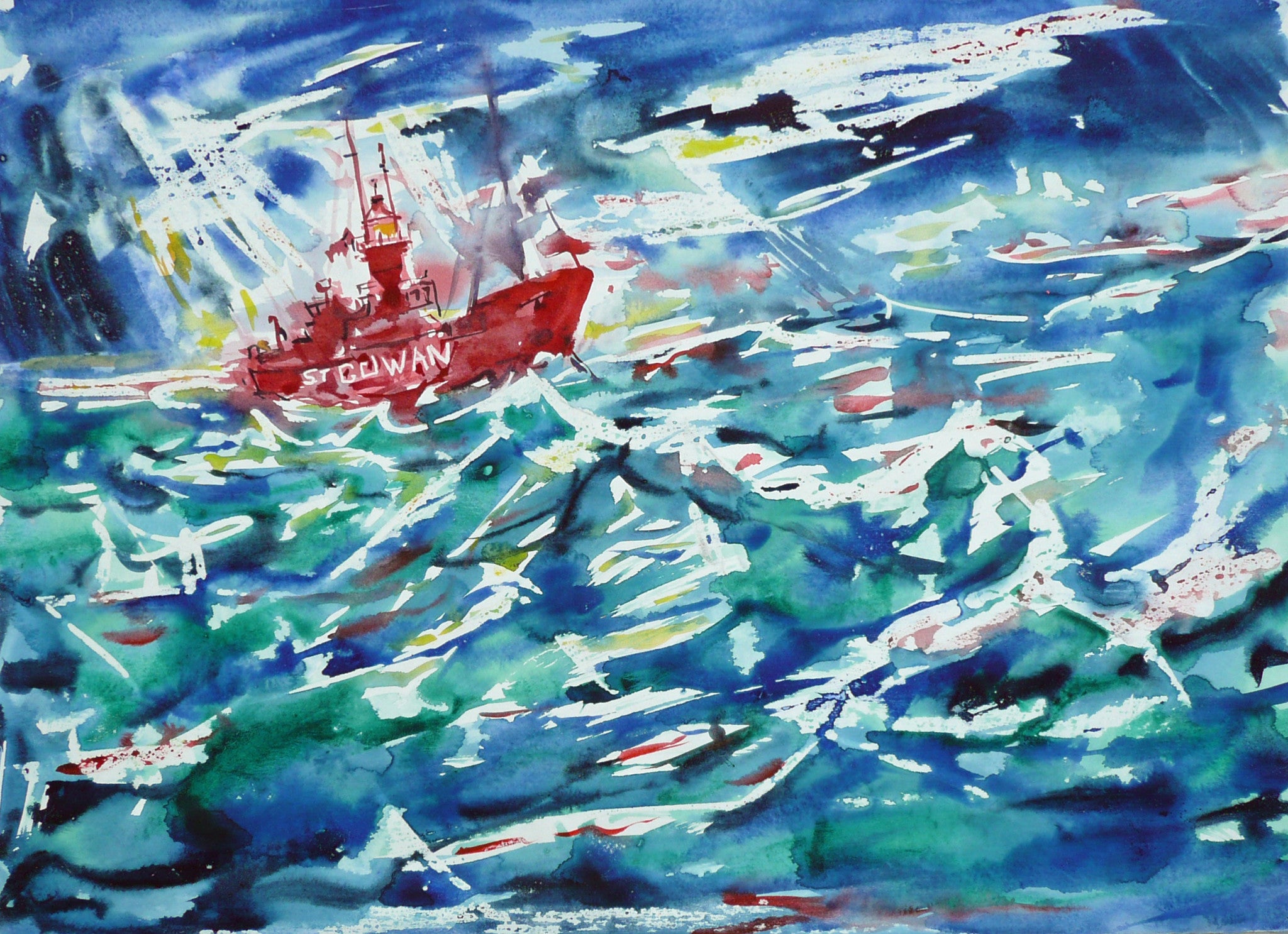 Lightship “St Gowan” off Welsh Coast - The Wallington Gallery