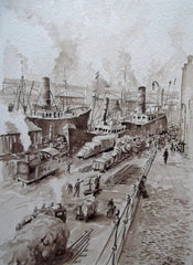 Newcastle Quayside Circa 1900 before the building of the Tyne Bridge