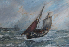 A returning fishing boat in the North Sea