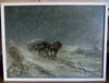 Horses pulling a cart in a Northumbrian snowstorm - The Wallington Gallery