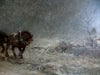 Horses pulling a cart in a Northumbrian snowstorm - The Wallington Gallery