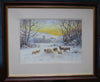 Time for sharing. Donkeys and sheep in the snow - The Wallington Gallery