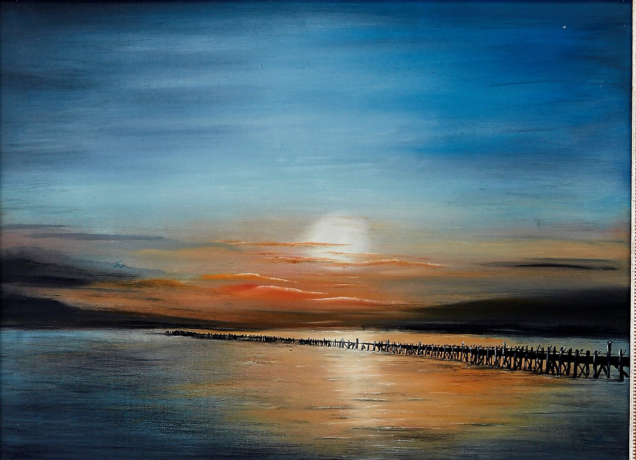 As Night Falls (over Amble Harbour) - The Wallington Gallery